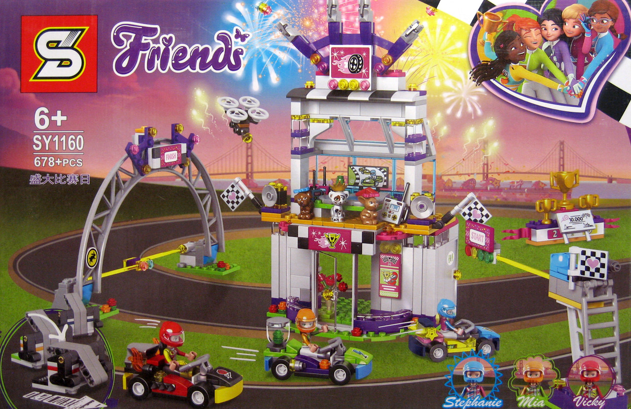 Конструктор SENCO Friends 1160 "Гонічний трек", 678+ деталей, 3 фігурки