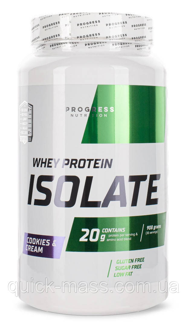 Протеїн без цукру Progress Nutrition Whey Protein Isolate 908g, фото 1