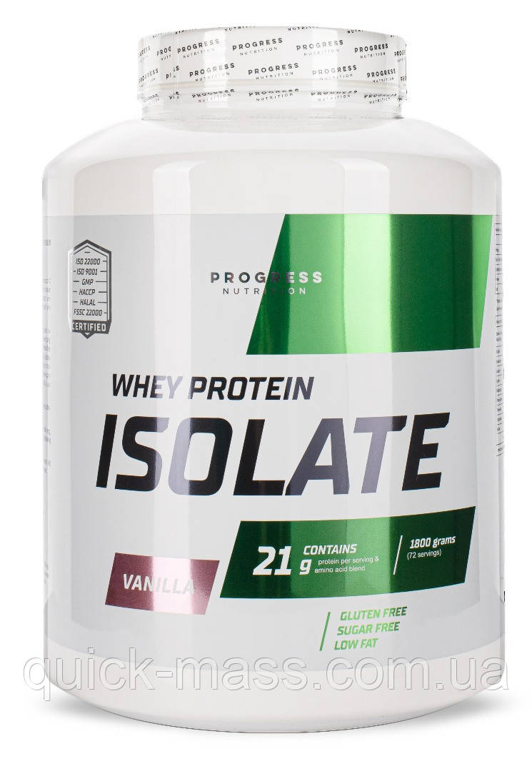 Протеїн без цукру Progress Nutrition Whey Protein Isolate 1800 g