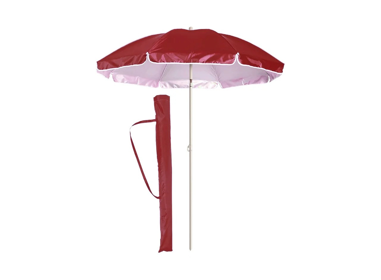 Пляжный зонтик от солнца с наклоном бордовый с оборкой, 1.6 м, большой содовый зонтик (парасолька пляжна) (NS) - фото 3 - id-p1229150294
