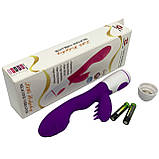 Ребристий подвійний вибратор, кліторально вагінальний лаг, інтимні іграшки з шипами, фото 4