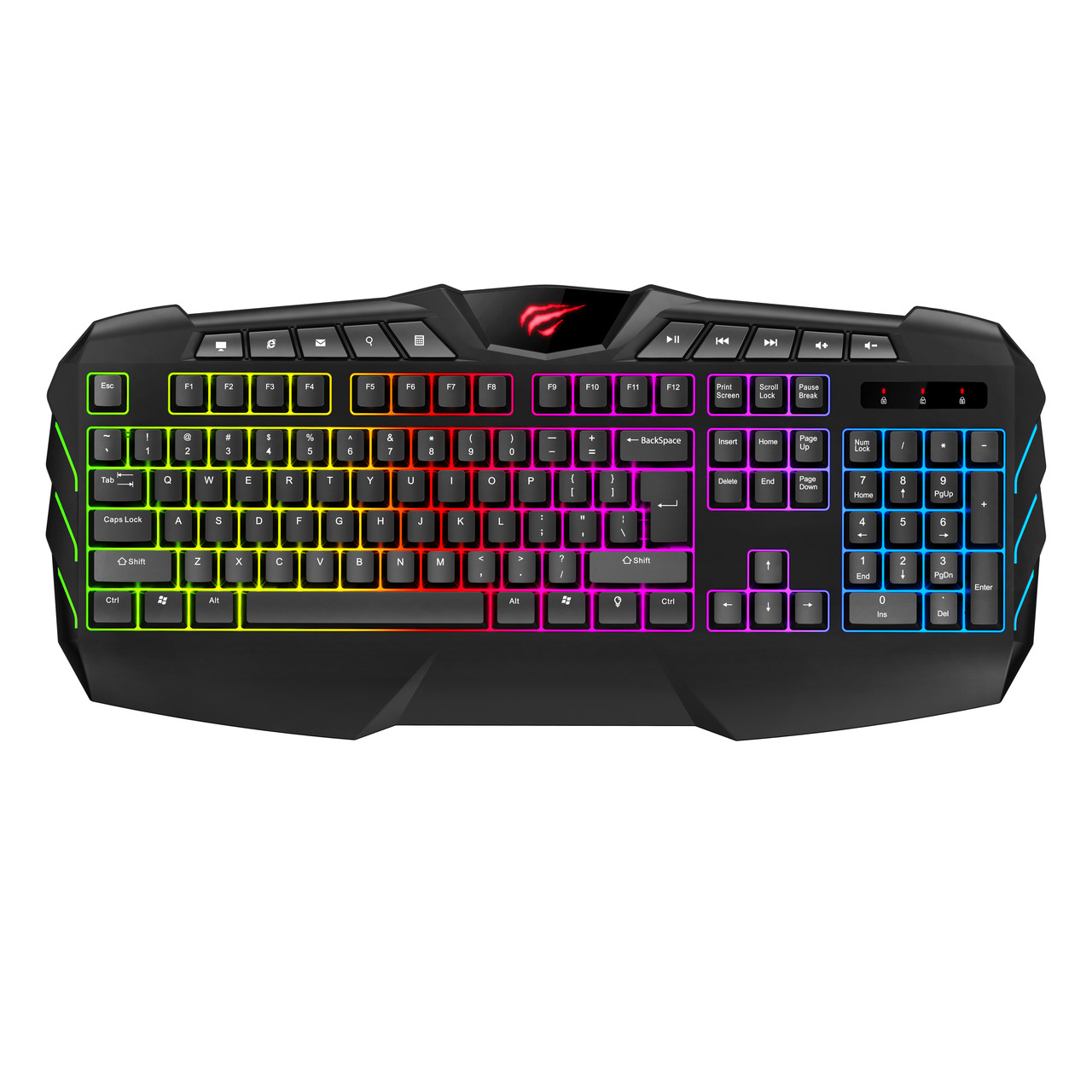 Ігрова клавіатура HAVIT HV-KB465L, USB, мультимедійна, підсвітка RGB