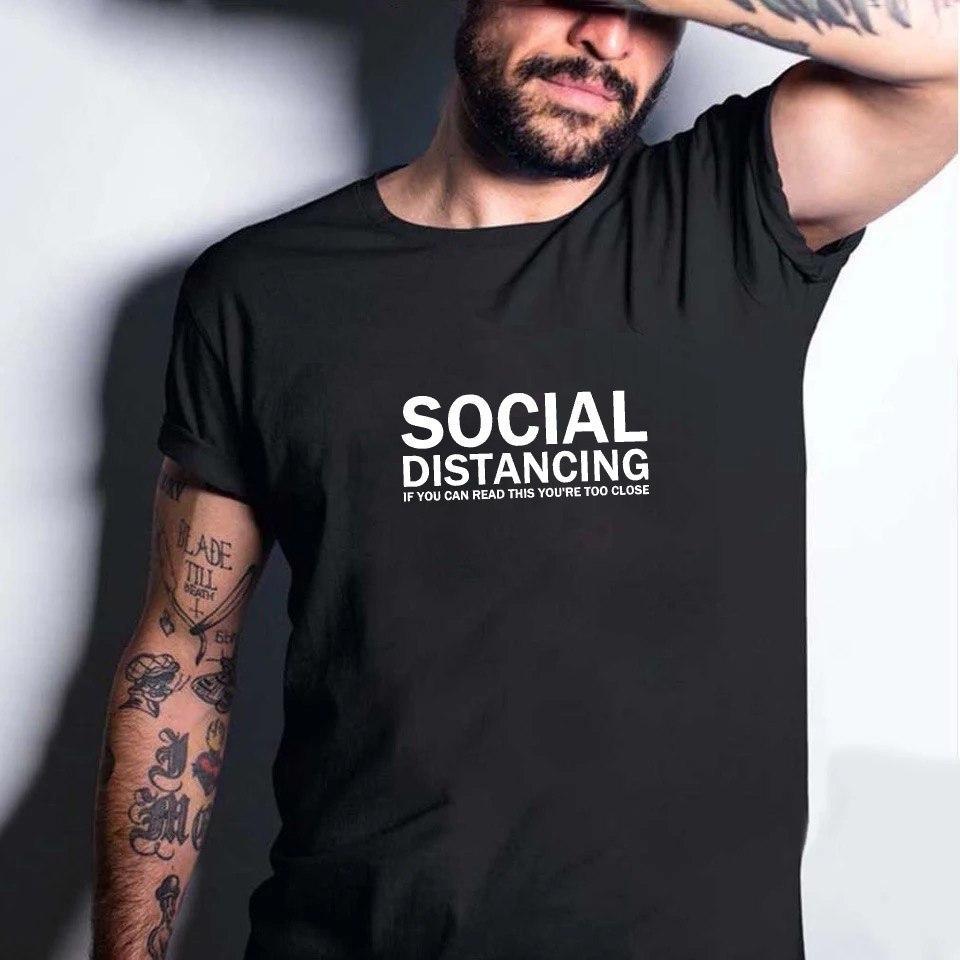 Чоловіча футболка з принтом Social Distancing