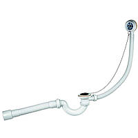 Злив-перелив для ванни S-подібний пластиковий випуск з гофротрубою 40х40/50