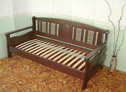 Деревянный диван - кровать "Орфей - 2". Массив - ольха, покрытие "итальянский орех" (№ 462). 1