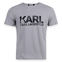 Футболка мужская св серая KARL LAGERFELD с принтом №1 Ф-10 LGRI S(Р) 20-838-020