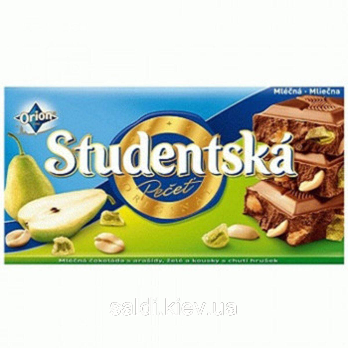 Шоколад "STUDENTSKA" молочний з грушею та арахісом 180г Чехія
