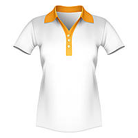 Женская футболка поло для сублимации, белый/оранжевый