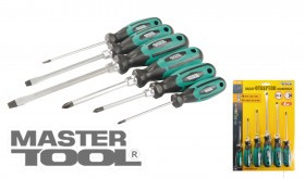 MasterTool Набір викруток посилених 6 шт (PH 0*75; 1*80, 2*100, SL 4*100, 6*125, 8*150), Арт.: 40-1152