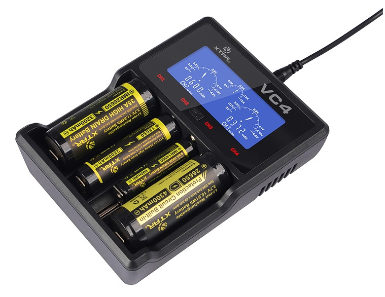 Універсальний зарядний пристрій XTAR VC4 (Ni-Cd/Ni-Mh/Li-Ion) USB/220V LCD індикатор
