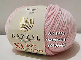 Нитки пряжа для в'язання BABY COTTON XL GAZZAL Бебі котон хл Газзаєв №3411