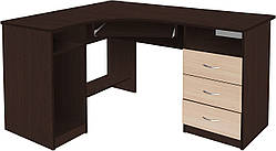 Стіл комп'ютерний кутовий Володимир МАКСІ-Меблі Венге магія/Дуб молочний (8294)