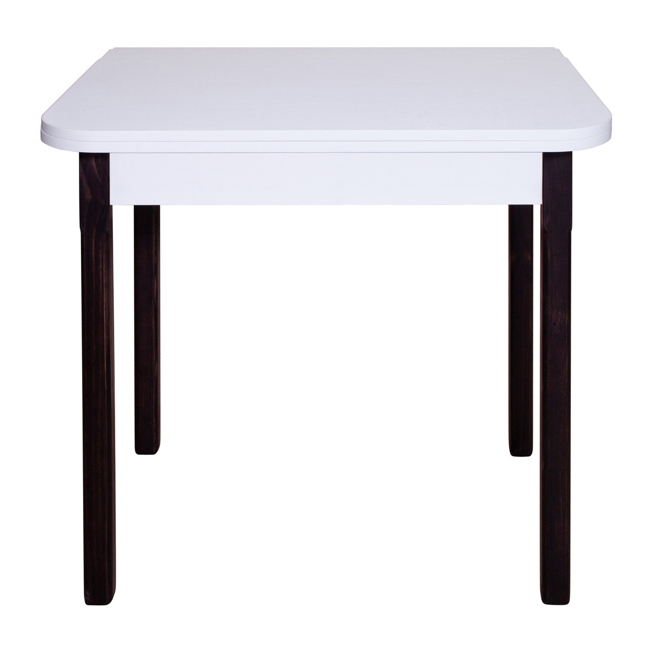 Стіл кухонний розкладний дерев'яний ніжки (плюс) МАКСІ-Мебель Білий гладкий/Венге темний (8284)