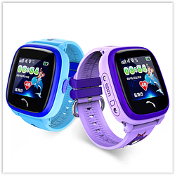 Дитячі водонепроникні смарт-годинник GPS DF25 Aqua NEW Smart Watch (фіолетові , блакитні)