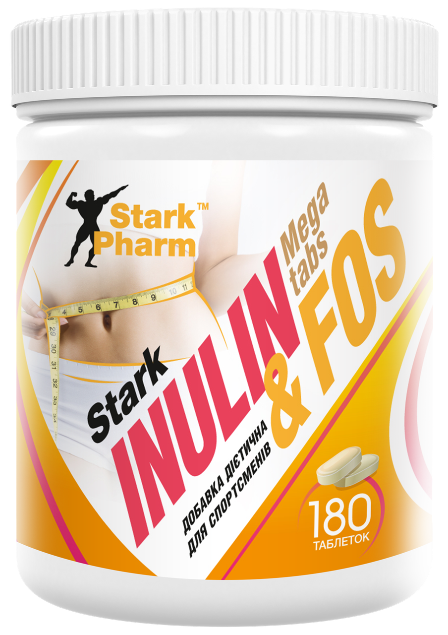 Пребіотик для мікрофлори кишківника Stark Pharm — Stark Inulin & FOS Mega tabs (180 таблеток) (інулін)