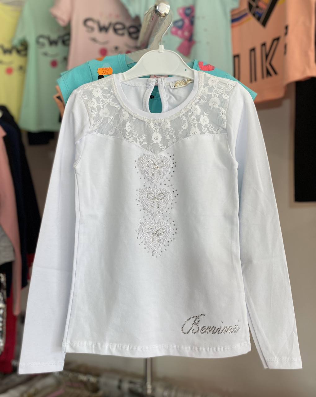 Блузка в школу для дівчинки 8 років 128 см Benini