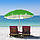 Великий пляжний садовий парасолю з нахилом салатовий, 1.6 м парасолька від сонця для пляжу с оборкою, фото 2