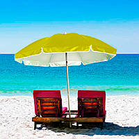 Пляжный зонт с наклоном желтый, большой садовый зонт от солнца 1.6 м с оборкой (GA)
