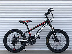 Дитячий спортивний велосипед TopRider 20 дюймів червоний 21 швидкість металева рама12" з 5 років від 115см