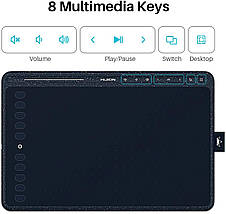 Графічний планшет Huion HS611 Синій (HS611SB_HUION), фото 3