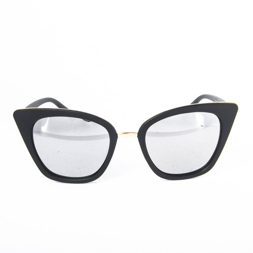 Жіночі сонцезахисні окуляри чорні дзеркальні -2-9707, фото 2