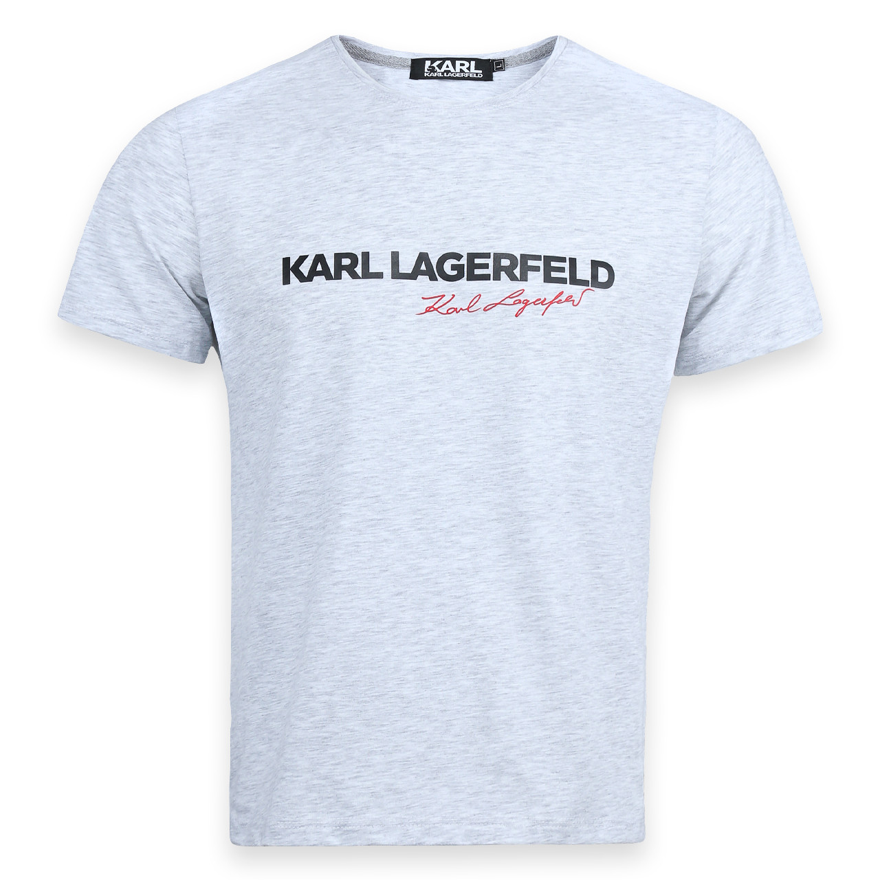 Футболка чоловіча бел меланж KARL LAGERFELD з принтом №2 Ф-10 WHTGRI S(Р) 20-836-020, фото 1