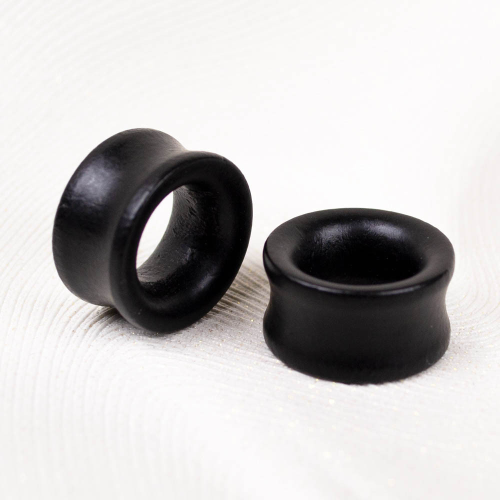 Дерев’яні тунелі чорні для вух (6–20 мм) — пара