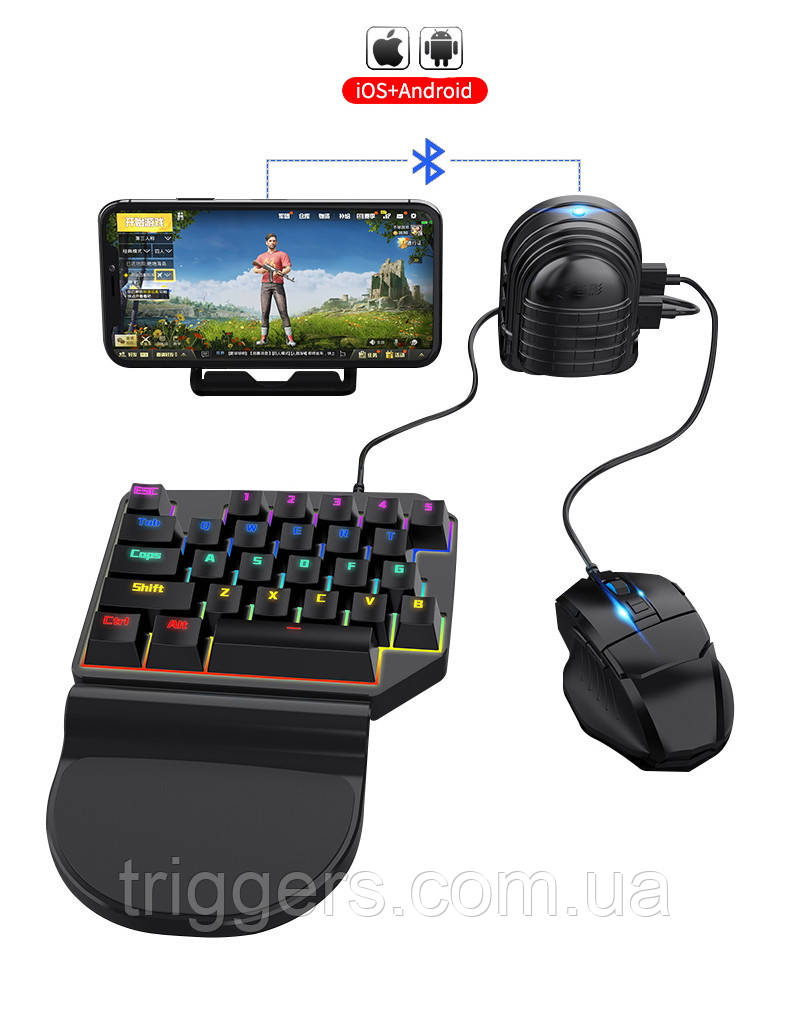 Портативный Bluetooth конвертер Union MIX3 с подставкой под телефон для  подключения к PUBG Mobile Call Of Duty (ID#1252298897), цена: 1299 ?,  купить на Prom.ua