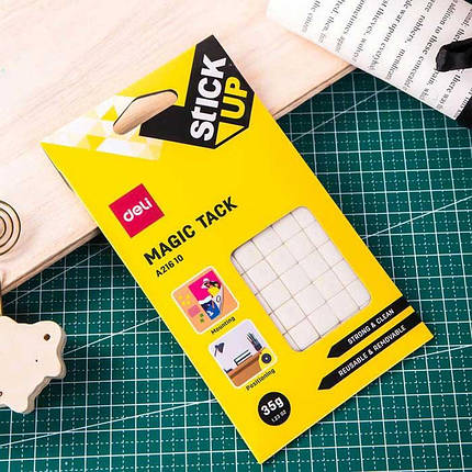 Клей спеціальний Deli EA21610 60 штук, Tack багаторазовий 35гр, Клей-жуйка, фото 3