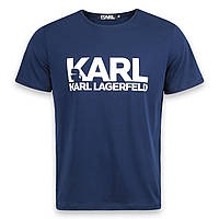 Футболка мужская т синяя KARL LAGERFELD с принтом №1 Ф-10 DBLU S(Р) 20-838-020
