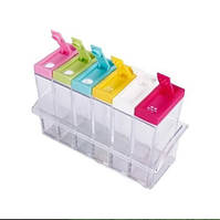 Кухонні підставка для зберігання приправ і спецій з 6-ю ємностями Seasoning Six Piece Set EL-1149