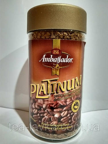 Кофе растворимый сублимированный 95г Ambassador Platinum в стеклянной ...
