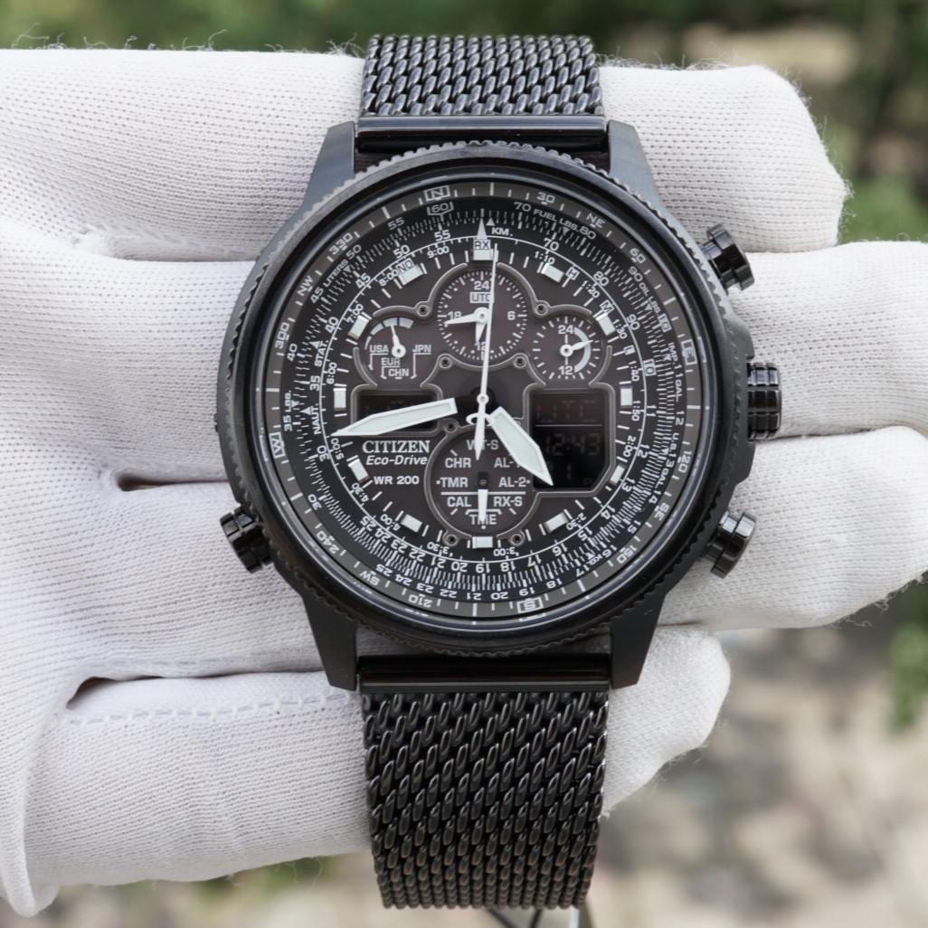 Citizen JY8037-50E Eco-Drive Navihawk AT Black Pilots