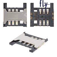 Конектор SIM-карти для Fly DS120, DS123, DS107, DS124, IQ235, IQ230, IQ245, IQ430, IQ445, TS107 та ін.