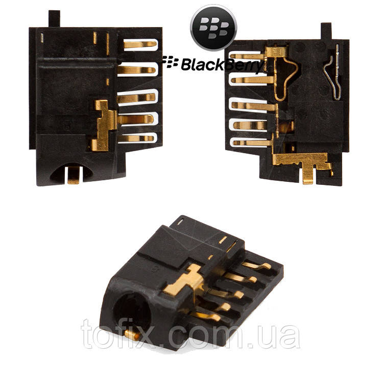 Коннектор наушников (handsfree) для Blackberry 9350, 9360, оригинал - фото 1 - id-p1229463625