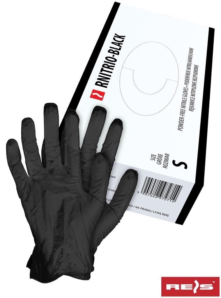 Нітрилові рукавиці чорного кольору - без пудри RNITRIO-B BLACK