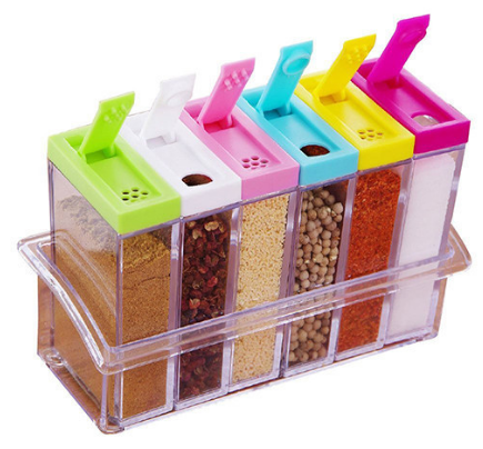 Кухонна підставка з шістьма ємностями для спецій Seasoning six piece set