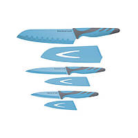CW Набор ножей с ножнами и мягкой ручкой 3 единицы голубой Цвет: Голубой