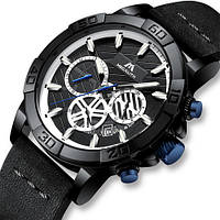 Чоловічі годинники MegaLith Shedevr (Megalith 8086M) Black-Blue