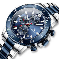 Чоловічі годинники Megalith 8087M Silver-Blue