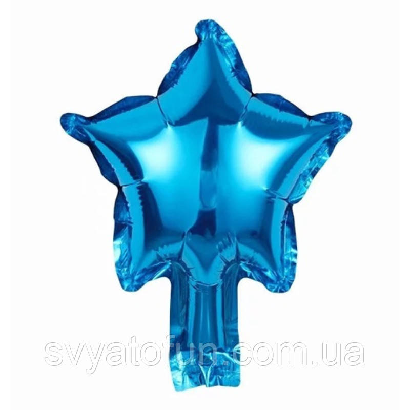 Фольгована кулька мікро-зірка синя 4" Китай