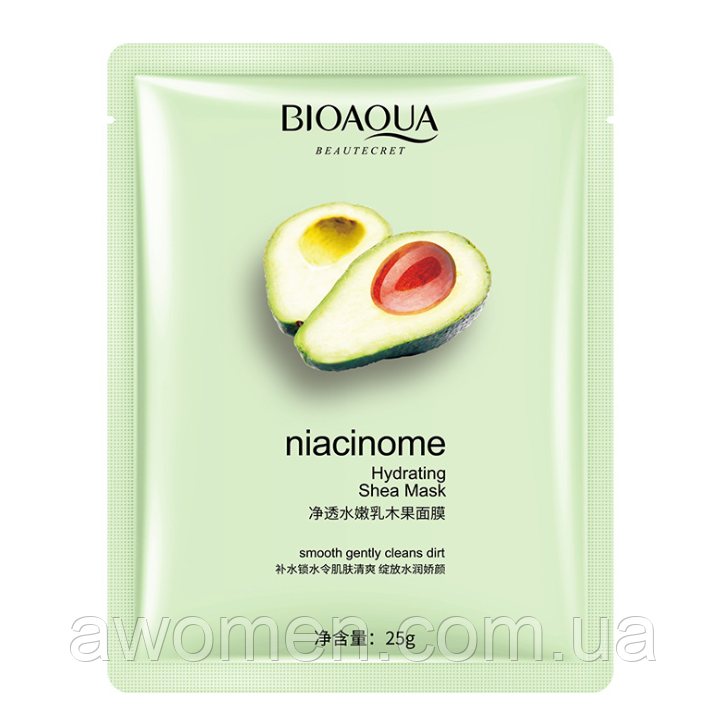 Маска для обличчя Bioaqua Avocado Niacinome з екстрактом авокадо 25 g