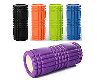 Массажный ролик (роллер, валик) для йоги MS 0857-3, 33*14см, разн. цвета