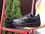 Жіночі шкіряні кросівки Nike Air Force 1 Shadow чорні, фото 5