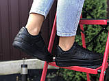 Жіночі шкіряні кросівки Nike Air Force 1 Shadow чорні, фото 3