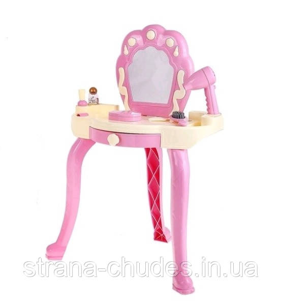 Столик для макіяжу дитячий пластиковий із дзеркалом і аксесуарами