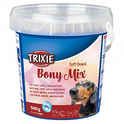 Ласощі для собак Мікс зі смаком яловичини, баранини, лосося, курки Soft Snack Bony Mix 500 г Trixie