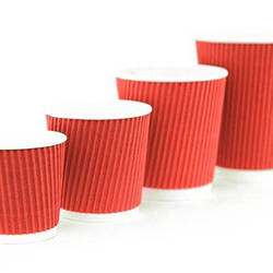 Стакани гофровані Червоні