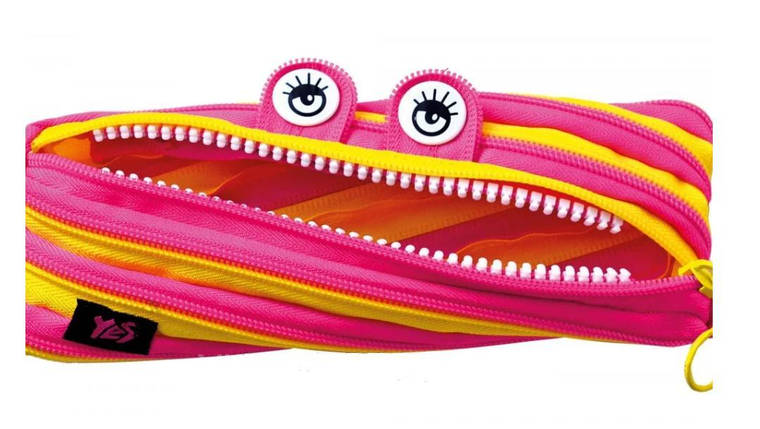 Пенал-блискавка YES "Yellow-Pink", 22*7*2 см, фото 1