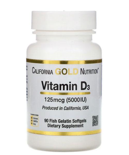 Вітамін D3 California Gold Nutrition 5000 МО 90 капсул